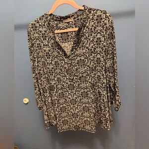 Dress Barn Black and White Patterned Blouse